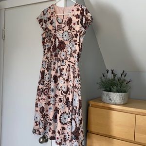 LOFT pink floral dress